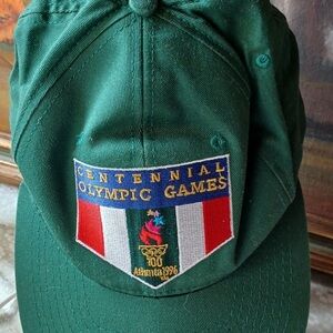 🥌🥇Vintage 1996 Atlanta Olympic Games SnapBack Green 100% Cotton Hat 🏆🇺🇸